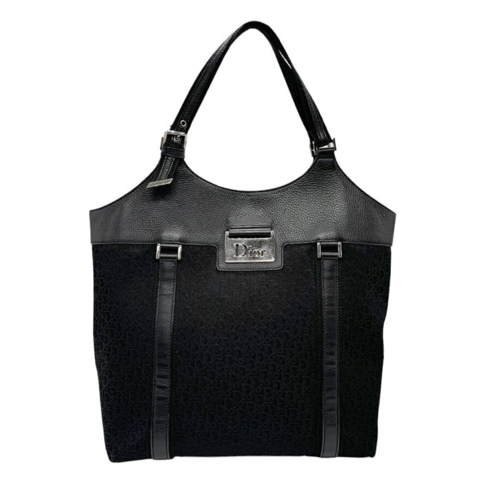 Christian Dior handbag canvas leather black